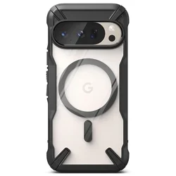 Telefontok GOOGLE PIXEL 10 - Ringke Fusion X Magnetic - Magsafe kompatibilis átlátszó ütésálló hátlap tok, fekete kerettel-4