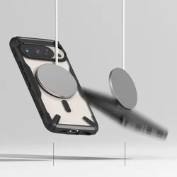 Telefontok GOOGLE PIXEL 10 - Ringke Fusion X Magnetic - Magsafe kompatibilis átlátszó ütésálló hátlap tok, fekete kerettel-5