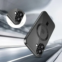 Telefontok iPhone 17 - Tech-Protect Magflex - MagSafe kompatibilis átlátszó hátlap tok, fekete szilikon kerettel-3