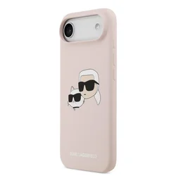Telefontok iPhone 17 Air - Karl Lagerfeld és Choupette Head - MagSafe kompatibilis pink hátlap tok-1