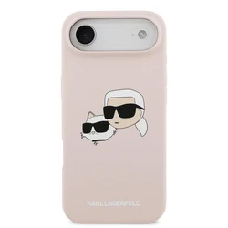 Telefontok iPhone 17 Air - Karl Lagerfeld és Choupette Head - MagSafe kompatibilis pink hátlap tok-2