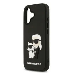Telefontok iPhone 17 - Karl Lagerfeld és Choupette Head - MagSafe kompatibilis fekete hátlap tok-4