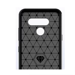 Telefontok LG K50 / LG Q60 - Forcell CARBON fekete szilikon tok-1