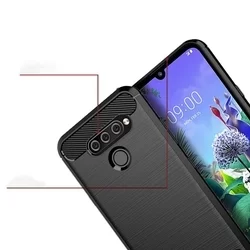 Telefontok LG K50 / LG Q60 - Forcell CARBON fekete szilikon tok-2
