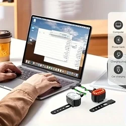 Biciklis kiegészítő: Kerékpár LED-es első/hátsó lámpa szett, újratölthető-2