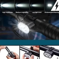 Biciklis kiegészítő: Kerékpár LED-es első/hátsó lámpa szett, újratölthető-4