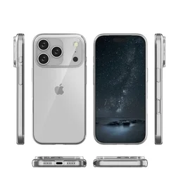 Telefontok iPhone 17 Pro - 2 mm-es átlátszó szilikon hátlap tok ﻿-2