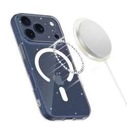 Telefontok iPhone 17 Pro - Tech-Protect Flexair - MagSafe kompatibilis átlátszó/csillámos hátlap tok-3