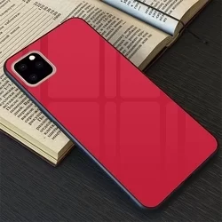 iPhone 11 Pro Max Telefontok - Forcell piros üveg hátlaptok-3
