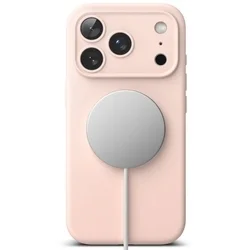 Telefontok iPhone 17 Pro Max - RINGKE Silicone Magnetic Magsafe - púder pink hátlap tok-1