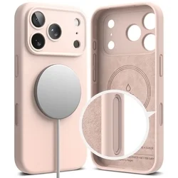 Telefontok iPhone 17 Pro Max - RINGKE Silicone Magnetic Magsafe - púder pink hátlap tok-3
