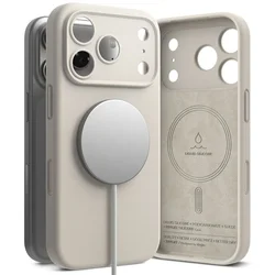 Telefontok iPhone 17 Pro Max - RINGKE Silicone Magnetic Magsafe - bézs hátlap tok-1