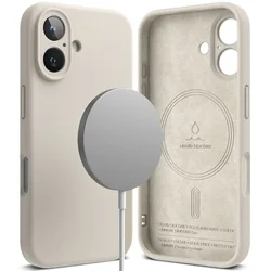 Telefontok iPhone 17 - RINGKE Silicone Magnetic Magsafe - bézs hátlap tok-1