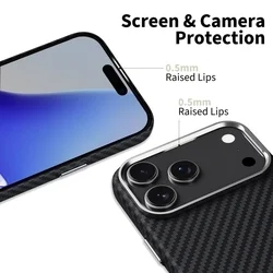 Telefontok iPhone 17 Pro - Carbon MagSafe kompatibilis fekete/ezüst szilikon hátlap tok-1