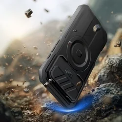 Telefontok iPhone 17 Air - Tech- Protect Kevlar Pro - átlátszó előlap + plexi fekete hátlapi 360°-os tok, kitámasztható-6