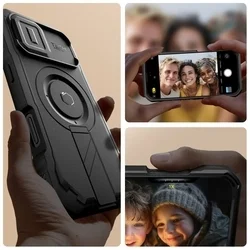 Telefontok iPhone 17 - Tech- Protect Kevlar Pro - átlátszó előlap + plexi fekete hátlapi 360°-os tok, kitámasztható-5
