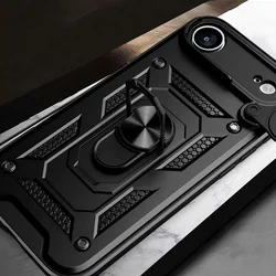 Telefontok iPhone 17 Air - Camshield - fekete szilikon tok, kitámasztó ujjgyűrűvel, csúsztatható kameravédővel ﻿-4