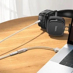 Adapter: Hoco UPA32D - USB / AUX (jack) adapter, arany, 15 cm-3