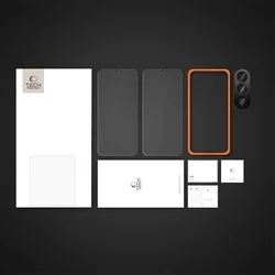 Üvegfólia Samsung Galaxy S25 FE - TECH-PROTECT Supreme - 2 db üvegfólia + 1db fekete keretes kamera védőkeret-1