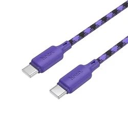Kábel Hoco X116 - Type-C / Type-C (USB-C) lila szövet kábel 1m, 60W ﻿-1