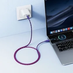 Kábel Hoco X116 - Type-C / Type-C (USB-C) lila szövet kábel 1m, 60W ﻿-3