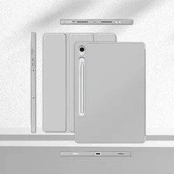 Samsung Galaxy Tab S9 FE 10.9 coll Tablettok (SM-X510, SM-X516) - szürke smart case, ceruzatartóval-2