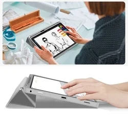 Samsung Galaxy Tab S9 FE 10.9 coll Tablettok (SM-X510, SM-X516) - szürke smart case, ceruzatartóval-8
