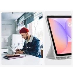 Samsung Galaxy Tab S10 Lite 10.9 coll Tablettok (SM-X400, SM-X406) - szürke smart case, ceruzatartóval-7