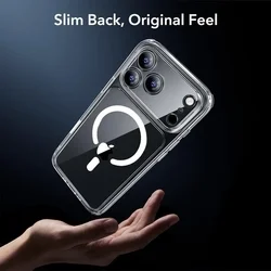 Telefontok iPhone 17 Pro - ESR CLASSIC HYBRID HALOLOCK MagSafe átlátszó hátlap tok + fekete keretes ÜVEGFÓLIA + felhelyezést segítő keret-4