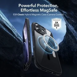 Telefontok iPhone 17 - ESR CLASSIC HYBRID HALOLOCK MagSafe átlátszó / fekete hátlap tok + ÜVEGFÓLIA-2