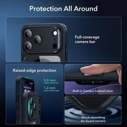 Telefontok iPhone 17 Pro - ESR CLASSIC HYBRID HALOLOCK MagSafe átlátszó / fekete hátlap tok + ÜVEGFÓLIA-3