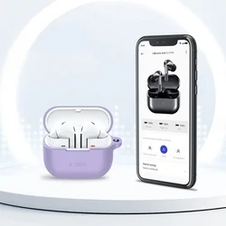 Samsung Galaxy Buds 3 / 3 FE / 3 Pro tartó - lila szilikon karabinerrel-4