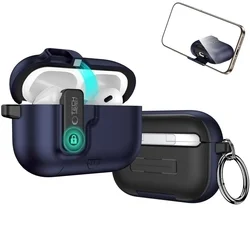 AirPods Pro 3 tartó - Tech- Protect Slim Hook - kék szilikon AirPods 3 Pro tok-3