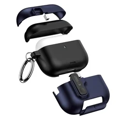 AirPods Pro 3 tartó - Tech- Protect Slim Hook - kék szilikon AirPods 3 Pro tok-6