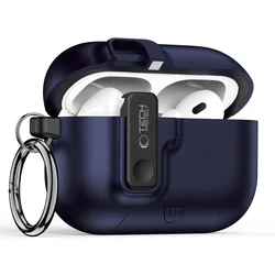 AirPods Pro 3 tartó - Tech- Protect Slim Hook - kék szilikon AirPods 3 Pro tok-1