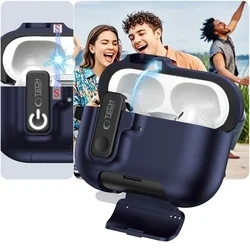 AirPods Pro 3 tartó - Tech- Protect Slim Hook - kék szilikon AirPods 3 Pro tok-8