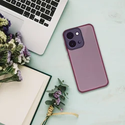 Telefontok Xiaomi Redmi 15C - Variete - áttetsző hátlap tok, lila kerettel-2