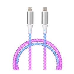 Kábel Qualo Ultimate - LED-es Type-C (USB-C) / Lightning kábel 18W, 1m ﻿-1