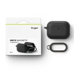 AirPods Pro 3 tartó - RINGKE Ony Magnetic - MagSafe kompatibilis fekete tok, karabinerrel-6