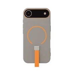 Telefontok iPhone 17 Air - Loop Thin Mag - MagSafe kompatibilis szürke/narancssárga hátlap tok-2