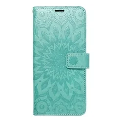 Telefontok Xiaomi Redmi 15 4G / 5G - MEZZO mandala mintás zöld mágneses szilikon keretes könyvtok-2