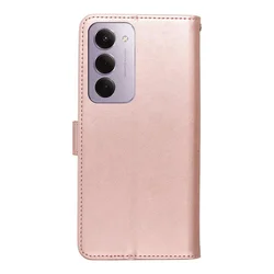 Telefontok Xiaomi Redmi 15 4G / 5G - MEZZO mandala mintás rose gold mágneses szilikon keretes könyvtok-2