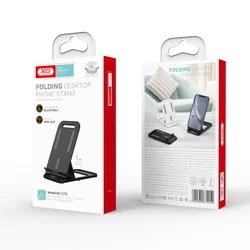 XO C73 - asztali összecsukható telefontartó állvány - univerzális - fekete-3