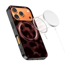 Telefontok iPhone 17 Pro - LAMANO - MagSafe kompatibilis párduc mintás hátlap tok-3