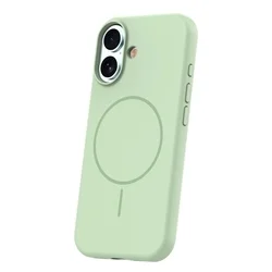 Telefontok iPhone 17 - Thin Mag - MagSafe kompatibilis zöld szilikon hátlap tok-1