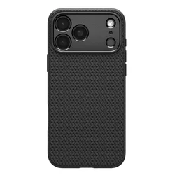Telefontok iPhone 17 Pro Max - SPIGEN LIQUID AIR - matt fekete szilikon tok-1