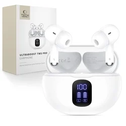 Headset Tech-Protect Ultraboost TWS Pro G2 - fehér bluetooth headset, töltő tokkal ﻿-5
