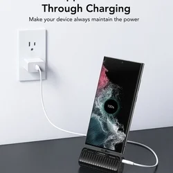 VEGER PlugOn Powerbank - fekete powerbank beépített Type-C (USB-C) csatlakozóval, kitámasztóval-7