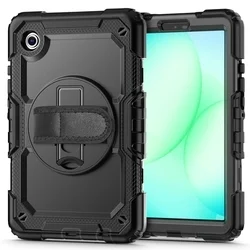 Tablettok Samsung Galaxy Tab A9 8.7 X110 / X115 - SOLID360 ütésálló, kitámasztható, fekete tablet tok-1