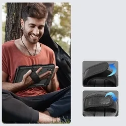 Tablettok Samsung Galaxy Tab A9 8.7 X110 / X115 - SOLID360 ütésálló, kitámasztható, fekete tablet tok-8